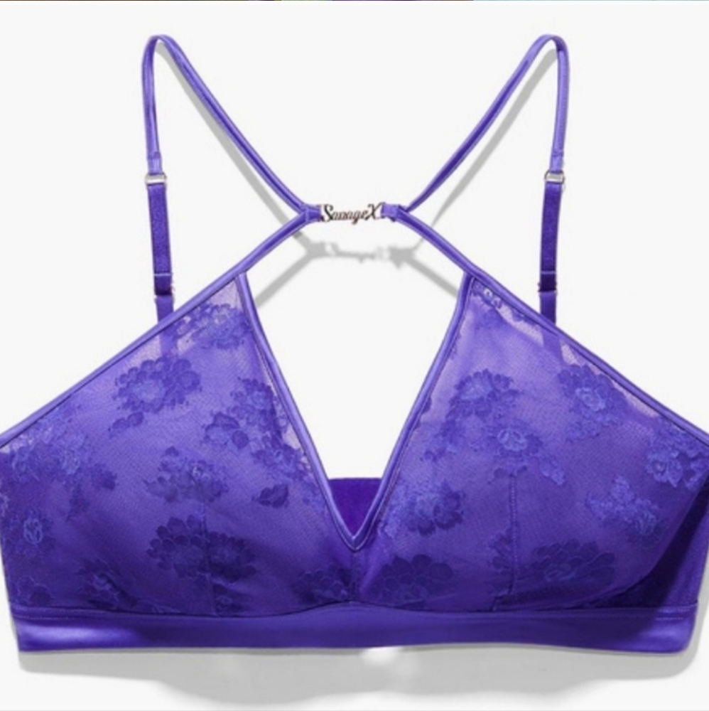 NWT Curvy Lace Bralette Purple savage X Fenty